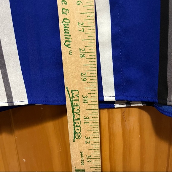 Cato Blue and White 3/4 Sleeve Buttoned Blouse - Picture 9 of 9